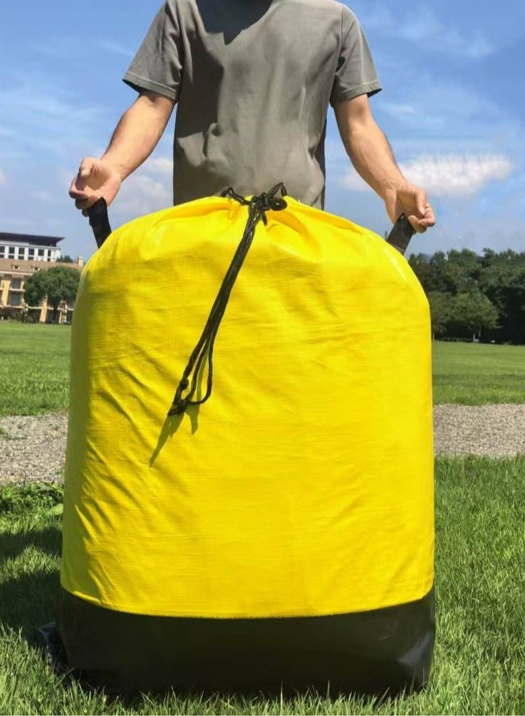 أكياس نقل كبيرة السعة، قطعة واحدة 250 لتر سلال تخزين مقاومة للماء مع رباط شد، للملابس والمزيد، مثالية لتنظيم المنزل والانتقال - Image 1